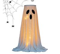 Generico Halween Candy Bowl Stand - Ghost Luminoso con Cappello da, Grande Trucco O Trattare Contenitore con Luci A Corda | Decorazione di Fantasmi per Cortile, Portico, Patio, Cucina