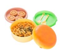 Generico Hamburger Lunch Box - 3 Tier Lunch Box | Hamburger Food Container with Spoon | Leakproof Luncch Container | Portable Cute Burger Boxes for Salads | Three-Layer Portable Luncch Boxes Student