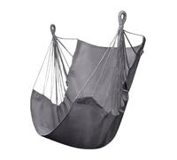 Generico Hammock Chair, Swing Seat, Hanging Chair, Soft Cotton Polyester Blend, 150kg Load Capacity, Indoor Outdoor Use, 12x12x30cm/4.72x4.72x11.81 Inches, White, Gray, 1 Piece