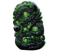 Generico Hand Carved Green Jade Chinese Charm Necklace | Exquisite Jadeite Stone Necklace Featuring Traditional Hand Carved Craftsmanship A Beautiful Chinese Charm for Women