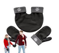 Generico Hand Holding Mittens - Warm Snowflake Holding Hands Gloves, Christmas Couple Gloves | 3x Portable Winter Hand Holding Mittens, Winter Supplies for Cycling, Skiing, Walking