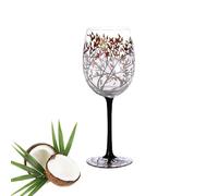 Generico Hand Painted Wine Glasses - 16oz Four Seasons Tree Glassware | Artistic Handcrafted Clear Glass for Red White Wine Cocktails Durable Decorative Drinkware Gift Home Bar Party