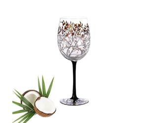 Generico Hand Painted Wine Glasses - 16oz Four Seasons Tree Glassware | Artistic Handcrafted Clear Glass for Red White Wine Cocktails Durable Decorative Drinkware Gift Home Bar Party