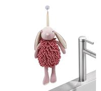 Generico Hand Towel - Chenille Bunny Pom-Pom Hand Towel | Quick Drying Microfiber Hanging | Creative Decorative Hands Wipes For Bathroom, Kitchen, Children's Room And Toilet