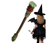Generico Handcrafted Crystal Wand - 6.3 inch Natural Raw Stone | Witch Decoration with Moss And Flowers | Suitable for Wiccan Altars, Cosplay, Pagan Rituals