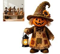Generico Handcrafted Halloween Ghost Figurine, Rustic Fall Pumpkin Ghost Mummy Skeleton Figurine, Adorable 3D Resin Monster Statue Decoration for Mantel Porch,Festive Tabletop Decor