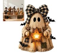 Generico Handcrafted Halloween Ghost Figurine, Rustic Fall Pumpkin Ghost Mummy Skeleton Figurine, Adorable 3D Resin Monster Statue Decoration for Mantel Porch,Festive Tabletop Decor