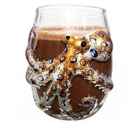 Generico Handcrafted Octopus Glass 9cm Marine Life Stemless Cup For Drinks