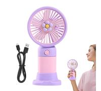 Generico Handheld Fan - 15x8x6cm Mini Desk Fan | Portable USB Rechargeable CoolingFan - Cute Stand Base | PP Material | Summer Travel Office Home Personal Cooling Gift