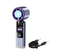 Generico Handheld Fan, Portable Fan, 199-Speed Digital Display, Built-In Night Light and Flashlight, Ice Compress Personal Cooling Device, for Outdoor Travel Picnic Use, /7.2x2.36 inches