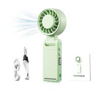 Generico Handheld Fan Rechargeable, 5 Speeds LED, Digital Display Outdoor, Powerful Personal Fan, for Belts Straps Summer Travel Camping Outdoor Beach Sports Desk Hiking Fishing