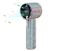 Generico Handheld Fan, Rhinestone Mini Fan, 6.69x3.15x2.36 Inches Led Display Portable Rechargeable, Air Circulator, Ideal for Kids, School, Picnic, Desk, Travel, Commute, Events, and Workplace