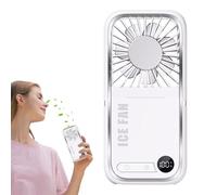 Generico Handheld Personal Fan, Silent Foldable Neck, Wind Blower with Reliable Phone Holder Style, LED Digital Screen USB Backup Power Beach Truck Kitchen Tent School Aid, Easy Use Apartment Office