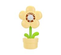 Generico Handheld Rechargeable - 3 Speed Flower Pot Shape USB Portable, Mini Desk, LED Night Light Cooling Device, Compact Quiet | Kids Students Bedroom Car Beach Outdoor Kitchen Dorm Classroom