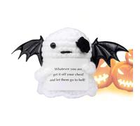 Generico Handmade Crochet Ghost Doll, Positive Support Emotion Toy, Soft Knitted Wool Design Uplifting Desk Decoration Gift for School Dorm Office Home Mom Friends Use 5.12x2.56in
