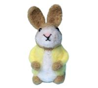 Generico Handmade Felt Bunny, Crochet Animal Decor, 3.94 Inches Adorable Cute Felted Rabbit in Colorful Jacket, Easter Basket Stuffer, Ideal for Spring Crafts And Home Decoration