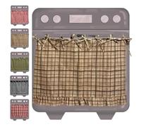 Generico Handmade Oven Skirts, Farmhouse Kitchen Décor, Heat-Resistant, Tabs & Ruffled Trim, Effortless Install, Decorative Cabinet Dish Washer Hidden Curtains, Elevate Style (Oat-23.6 × 17.7 in)
