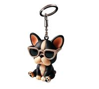 Generico Hanging Key Ring - Dog Keyring | 2.95 cm in Bulldog Charm, Acrylic Decor with Reflective Design, Animal Ornament for Car Accessory, Hanging Dog Decor for Display
