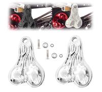 Generico Hanging Truck Balls Nuts -Simulation RC Car Decorative BumperOrnaments 55x39mm for 1/10,1/8Scale RC Trucks & Cars，Realistic Durable Car Accessories (Silver color)