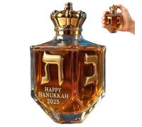 Generico Hanukkah 2025 Dreidel Whiskey Bottle, 10.15 oz Hanukkah Dreidel Whiskey Bottle, with Traditional Symbols, Letters נ,ג,ה,ש, Jewish Collectible Gift for Festival (1PCS)