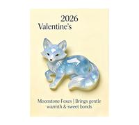 Generico Happy Valentines Day Card - Moonstone Cute Figurine Love Keepsake Greeting Card | Crystal Animal Ornament for Wedding Birthday Dating Party Desk Home Office Couples Friends Decoration