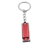 Generico Harmonica Key Ring - Metal 4 Hole 8 Tone Mini Harmonica | Musical Pendant Keychain Accessory for Music Lovers Instrument Decoration Bag Charm and Portable Fun Use