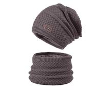 Generico Hat And Scarf 2pc Set Hood Ski Over Windproof Plush Hood Fuzzy Ski Winter Adjustable Women Men Capello per Compleanno (Coffee, One Size)