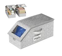 Generico Hat Storage Organizer - Holds Up To 24 Stackable Hat Boxes | Clear Window Display Bin, Multi Purpose Headwear Storage Solution With/for Bedroom Travel Cowboy Beanie Baseball Collection