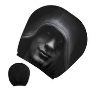 Generico Haunted Headrest Covers, Halloween Auto Protector Sleeve, Stretchable Fit Wrap with Elastic Grip, Breathable Polyester Fabric Guard, Shadow Figure Theme Style, Interior for Travel