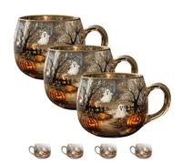 Generico Haunted Path Halloween Mug, Beautiful Halloween Ghosts Coffee Cup, For Women, Girls, Family & Friends (3PCS)
