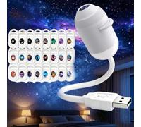 Generico Hd Smart Dynamic 5d Holographic Night Light Projector,Usb Galaxy Projector,with Projection Films,Plug-and-Play,360° Adjustable,for Kids Adults Bedroom Ceiling Wall Room Decor and Car，24