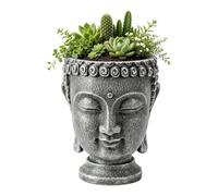 Generico Head Planter Zen Buddha Head Decor with Drainage Hole Rustic