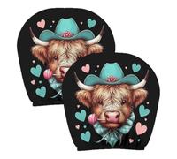 Generico Headrest Covers Cars - Polyester Highland Cow Seat Protector Pair