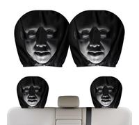 Generico Headrest Covers For Car - Breathable Washable Fabric Protectors | Car Headrest Covers | 2-Piece Spooky Horror Washable Protectors | Car Head Rest Cover Protector | For RV Truck Sedan Commutin