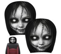 Generico Headrest Covers for Cars 2-Piece Halloween Scary Spooky Elastic