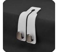 Generico Headrest Hooks for Car, Twin Hook Leather Car Headrest Hangers, 2/4 PCS Universal Leather & Zinc Alloy Hook for Handbags, Purses, And Bags - Durable Back Seat Organizer (O,4 pcs)