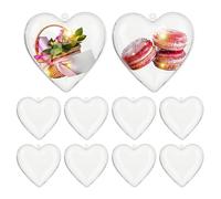 Generico Heart Box - 6cm Small Transparent Heart-Shaped Storage Boxes | 10-Pack Candy Gift Fillable Decorative Box | Valentine Christmas Birthday Party Favor | Hollow HeartDesign