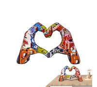 Generico Heart Hands Sculpture - Resin Colorful Desktop Art | Love Finger Gesture Statue Tabletop Decor | Romantic Home Accent For Living Room Valentines Day Display Household Style And Daily Use