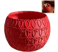 Generico Heart Patterned Bowl,Elegant Heart-Shaped Salad Bowl,3D Printed Potted Planters,Creative Love Dessert Candy Basin for Kitchen Dining and Romantic Entertaining,Valentine's Decoration (Red)