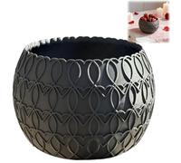 Generico Heart Patterned Bowl,Elegant Heart-Shaped Salad Bowl,3D Printed Potted Planters,Creative Love Dessert Candy Basin for Kitchen Dining and Romantic Entertaining,Valentine's Decoration (Black)