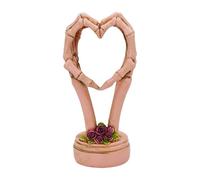 Generico Heart Sculpture, Skull Hand, Skeleton Statue with 3.35x4.13x8.27in Size, Abstract Ornament for Wedding, Living Room, Kitchen, Bedroom, Counter, Home, Halloween, Gothic, Couple