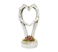 Generico Heart Sculpture, Skull Hand, Skeleton Statue with 3.35x4.13x8.27in Size, Abstract Ornament for Wedding, Living Room, Kitchen, Bedroom, Counter, Home, Halloween, Gothic, Couple