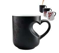 Generico Heart-Shaped Color Changing Ceramic Mug,Heart Shaped Handle Ceramic Coffee Cup,That Reveals Design When Filled with Hot Beverage,Valentine's Day & Mother's Day Gift Giving (1pcs)