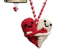 Generico Heart-Shaped Crochet Doll - Knitted Wool Yarn, Huggable Companion, Soft Plush Material, Handmade Quality | Positive Fun Toy, Desk and Bedroom Decor, Home Classroom