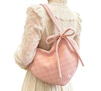 Generico Heart Underarm Shoulder Bag - Cute Love Heart Silhouette, Bow-Knot Top Handle, Spacious Main Compartment, Retro Aesthetics | Aesthetic Purse For Women Dating Commuting Music Festival Travel