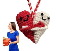 Generico Heart Wool Knitting Toy -Soft Huggable Pocket Toy For Comfort & Home Decor, Knitting Woven Positive Doll, Wool Yarn Crochet Heart Kniting Doll For Desk Bedroom Home Decoration
