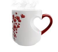 Generico Heat Activated Color Changing-Mug, 325ml Ceramic Heart Handle-Mug