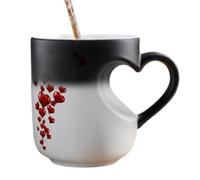 Generico Heat Changing Coffee Mug, Heart Shape Handle Tea and Juice Cup