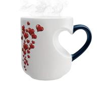 Generico Heat Changing Mug | 325ml Heart Shape Beverage Cup,Ceramic Novelty Coffee Mugs With Handle,4.13x3.15x3.54 Inches Morning Evening Home Kitchen Travel Party
