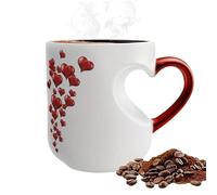 Generico Heat Changing Mug | 325ml Heart Shape Beverage Cup,Ceramic Novelty Coffee Mugs With Handle,4.13x3.15x3.54 Inches Morning Evening Home Kitchen Travel Party